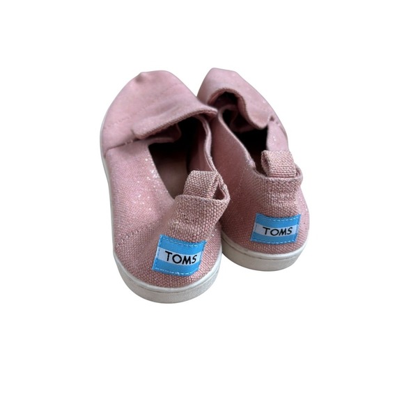 TOMS Pink Glitter Slip On Casual Comfort Shoes Women's Size 8‎ - Picture 3 of 6